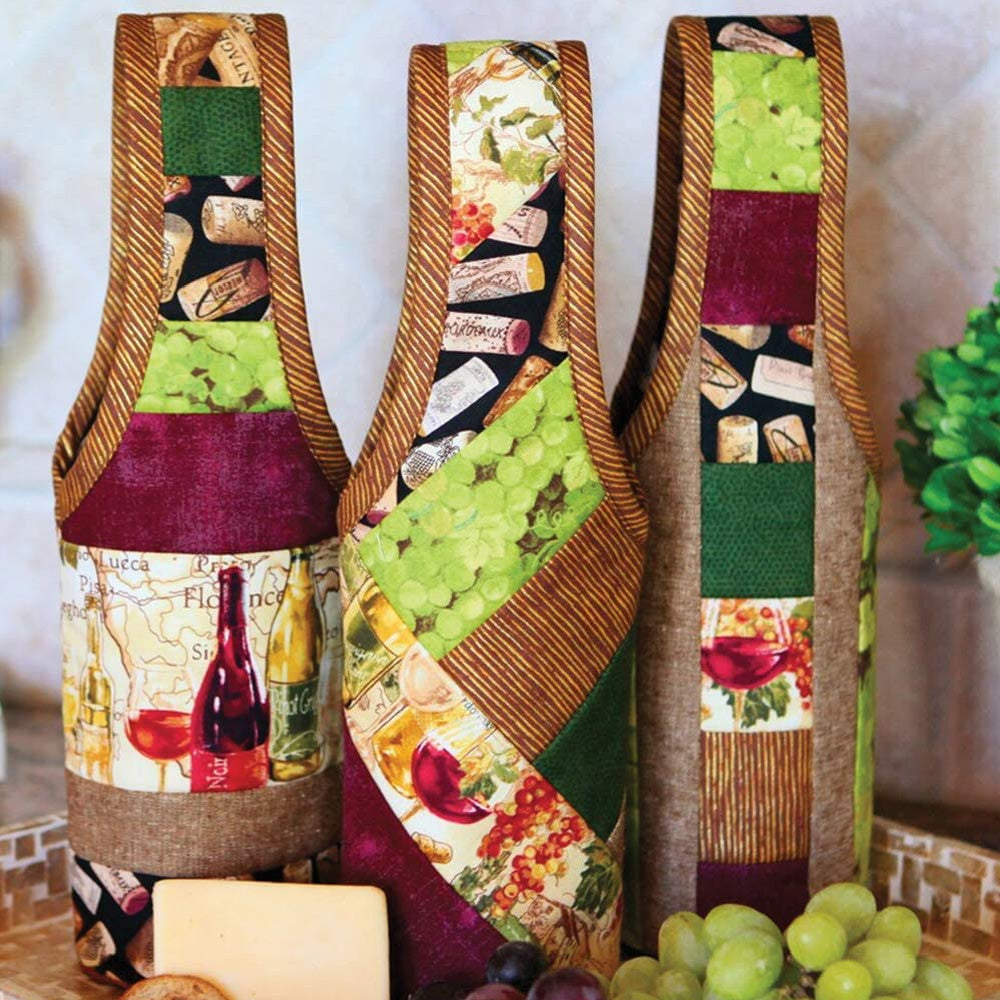 Quilted wine online tote