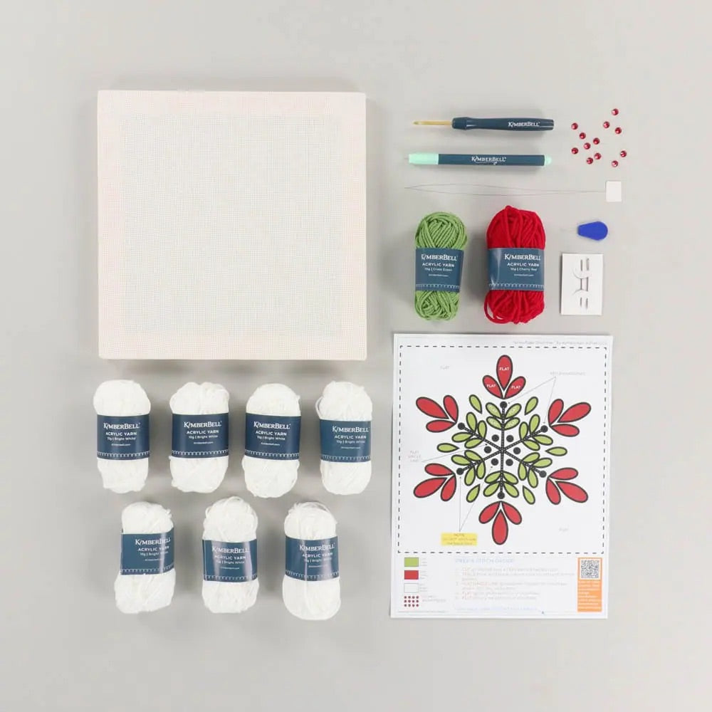 PRE-ORDER: PUNCH NEEDLE SNOWFLAKE SHIMMER KIT