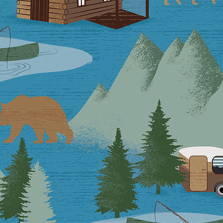 AT THE CABIN BLUE/TEAL MOOSE CREEK LODGE