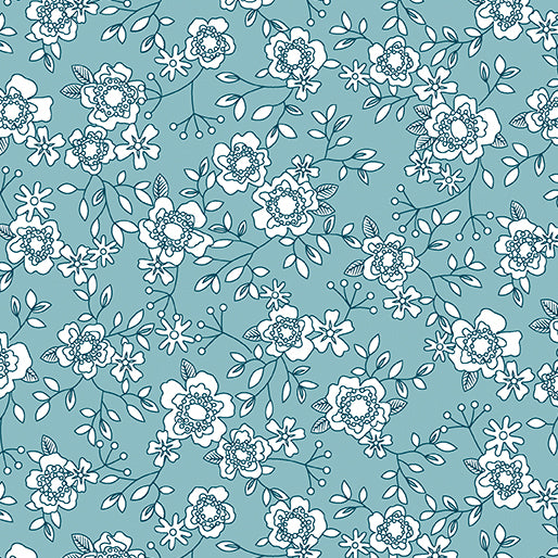 TEAL WINTER ROSE WANDER LANE II – Calico Gals