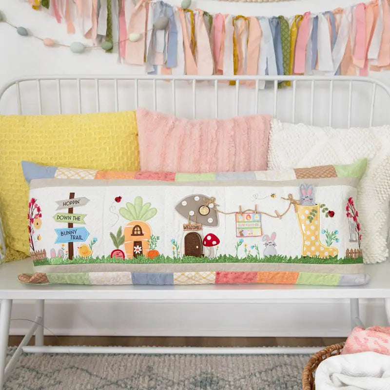 HOPPIN' DOWN THE BUNNY TRAIL BENCH PILLOW