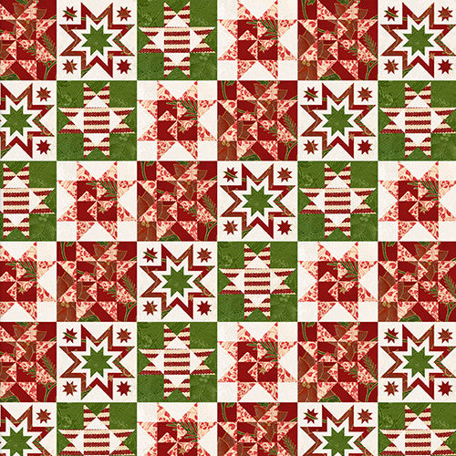 QUILT BLOCK PATCH FRENCH COUNTRYSIDE CHRISTMAS