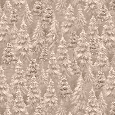 SNOWY TREES MED DARK TAUPE WOODLAND WONDER FLANNEL