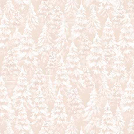 SNOWY TREES PALE TAUPE WOODLAND WONDER FLANNEL