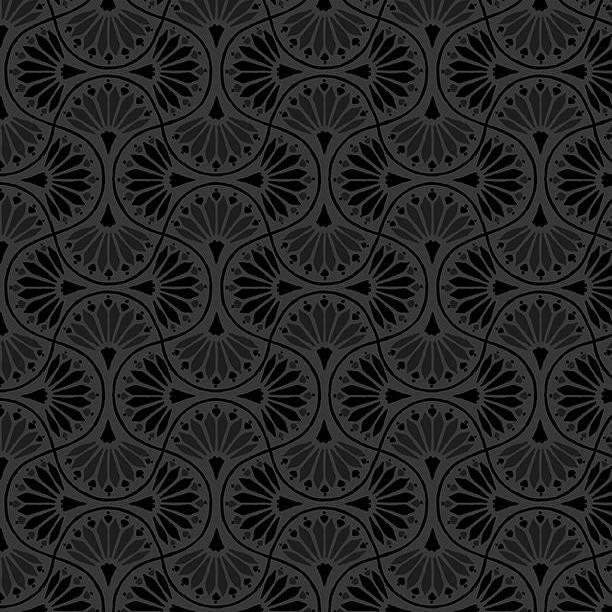 TILED FANS BLACK PEACH WHISPERS