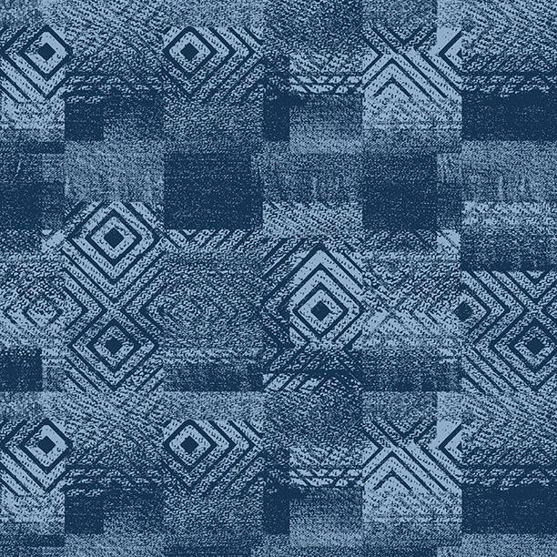 DIAMOND PATCHWORK TEXTURE NAVY LAKE RETREAT