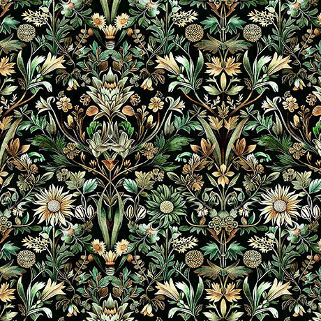 108" WIDE WOODLAND FLORAL FOREST CEDAR & SAGE