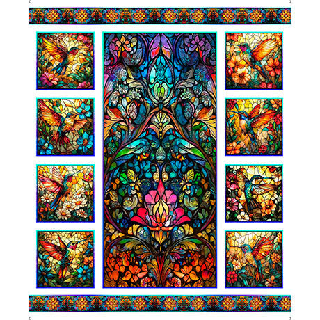 STAINED GLASS HUMMINGBIRD