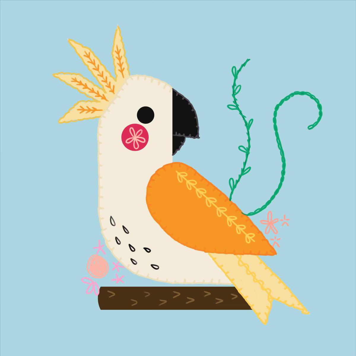 BIRD WATCHER BOM - COCKATOO BLOCK 5