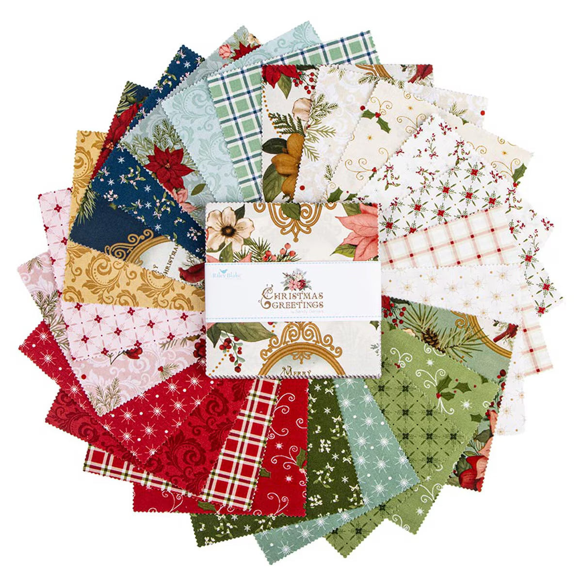 CHRISTMAS GREETINGS 5 INCH STACKER 42 PCS