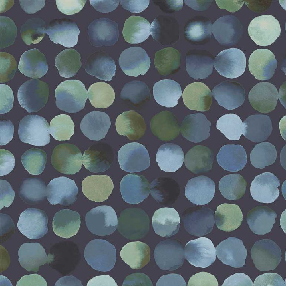 BLUE GREEN WATERCOLOR DOTS SERENE NATURE