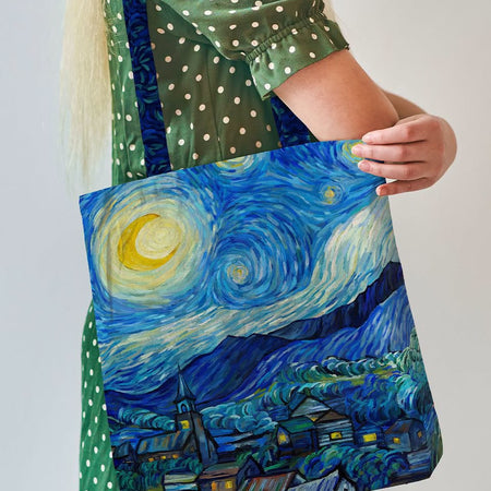 STARRY NIGHT CANVAS TOTE PANEL