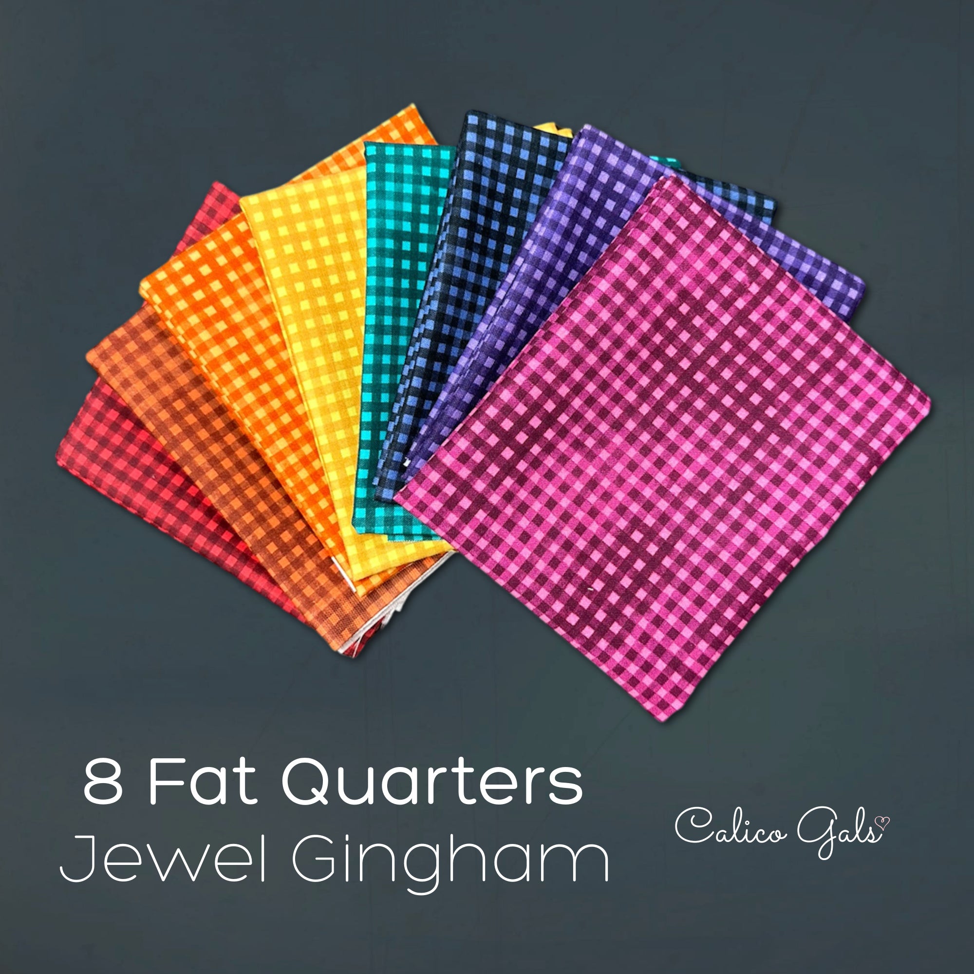 8 FAT QUARTERS JEWEL GINGHAM