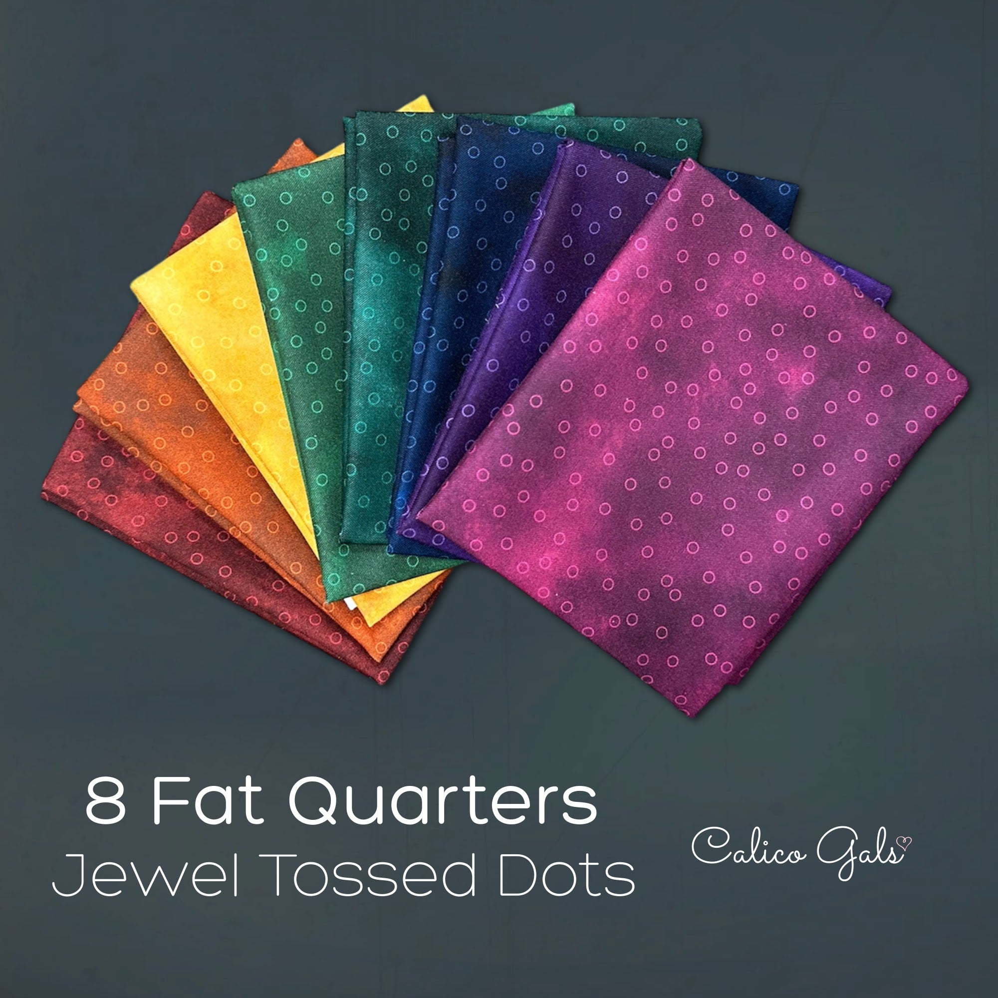 8 FAT QUARTERS JEWEL TOSSED DOTS