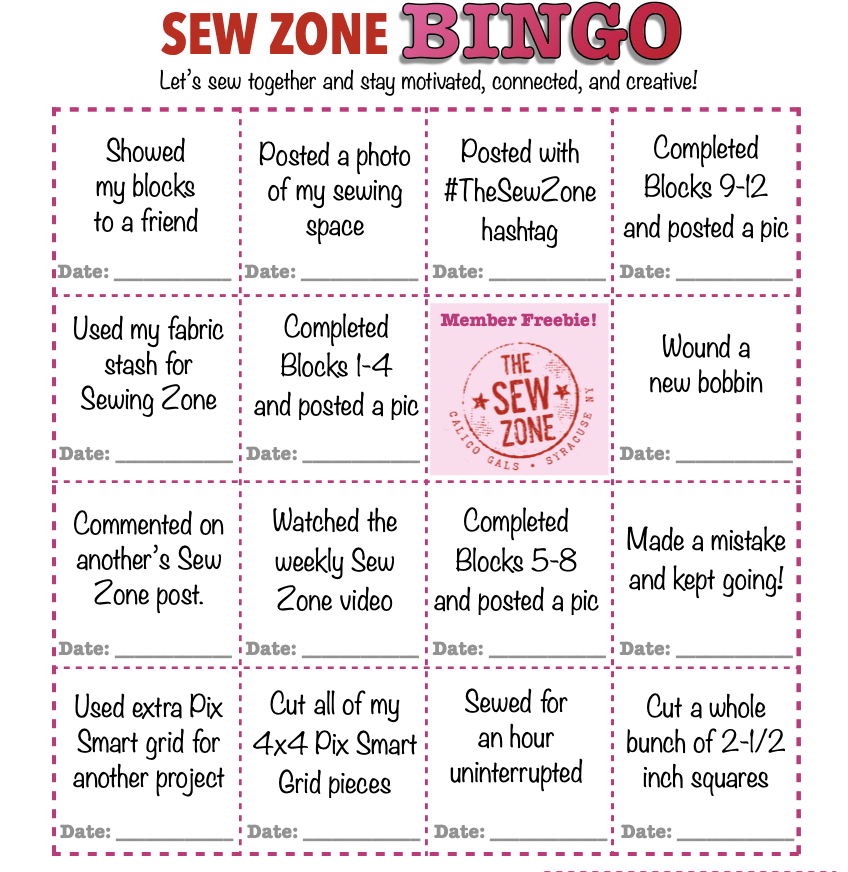 THE SEW ZONE - 12 BLOCK PACKET