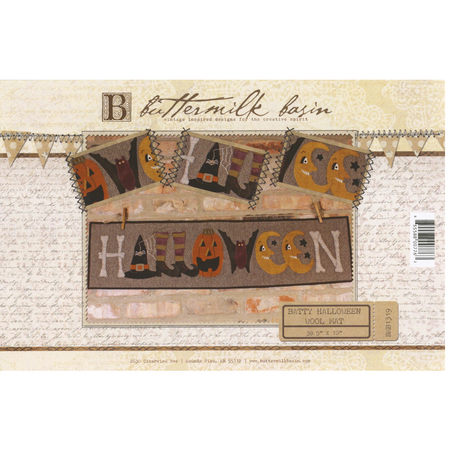 BATTY HALLOWEEN WOOL MAT