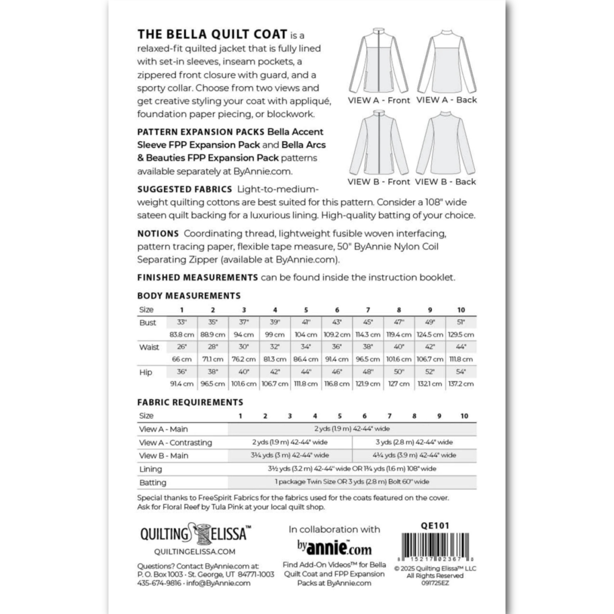 BELLA QUILT COAT PATTERN