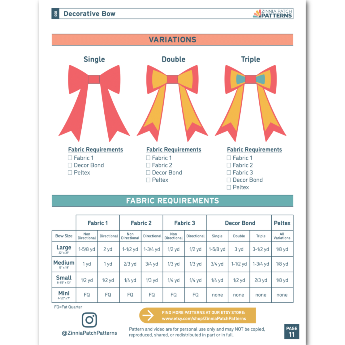 BUTTERCUP BOW PATTERN