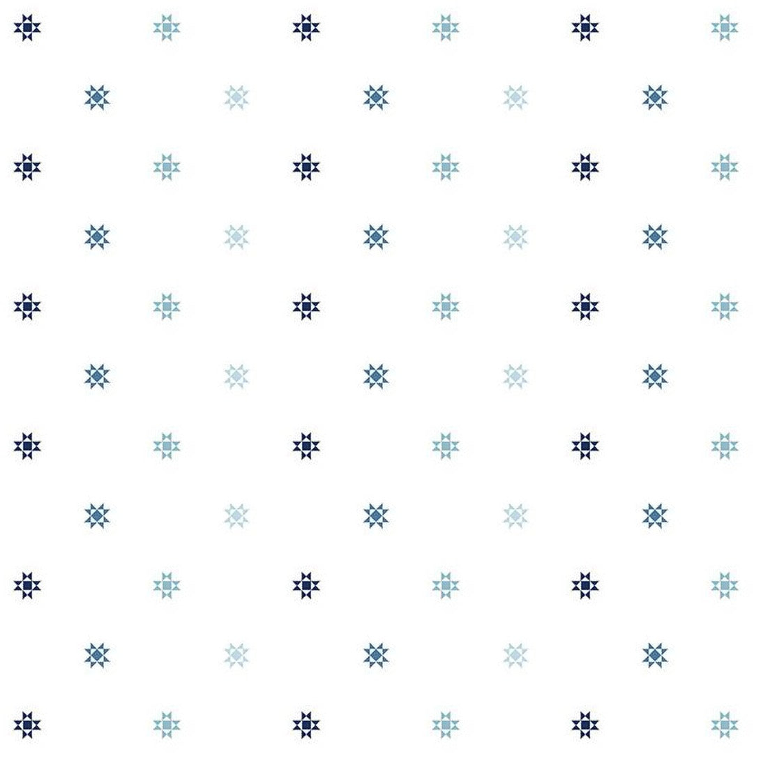 blue quilt stars on white