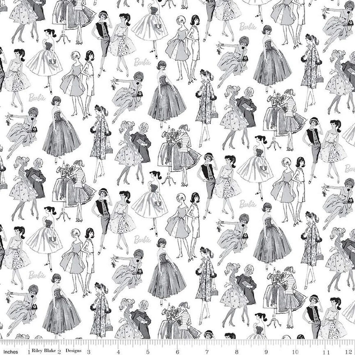 WHITE TONAL BARBIE VINTAGE