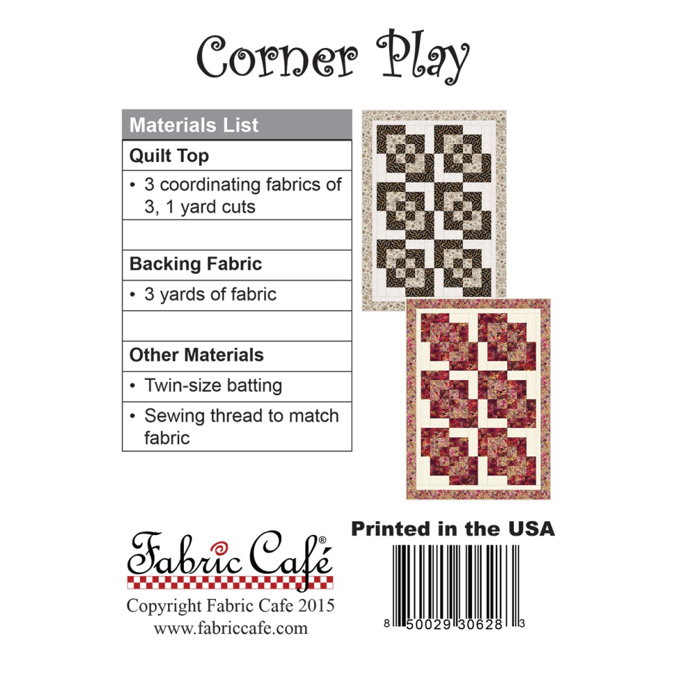 CORNER PLAY 3 YARD QUILT PATTE