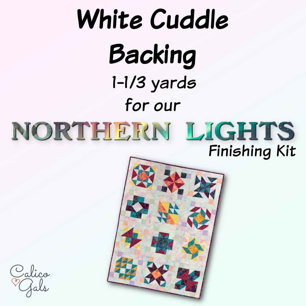 NORTHERN LIGHTS BACKING & BINDING KIT  2025 - WHITE CUDDLE