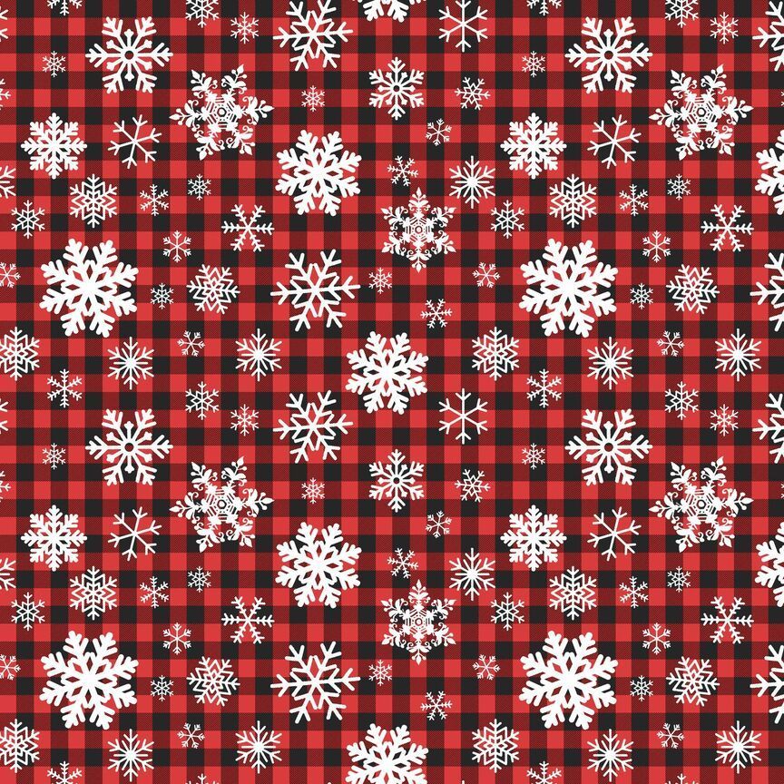 SNOWFLAKES ON BUFFALO PLAID