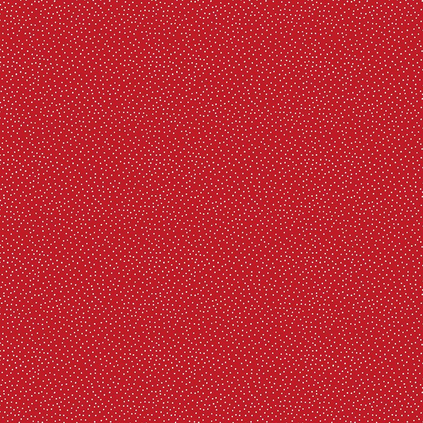 WHITE ON RED REDWORK DOTS