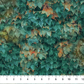 LAYERED LEAVES TEAL AUTUMN BREEZE