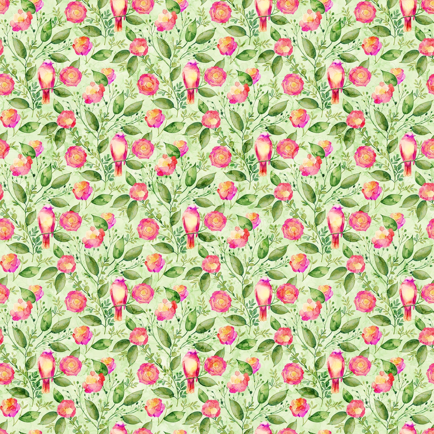 FLORAL & BIRD PALE GREEN VERANDA