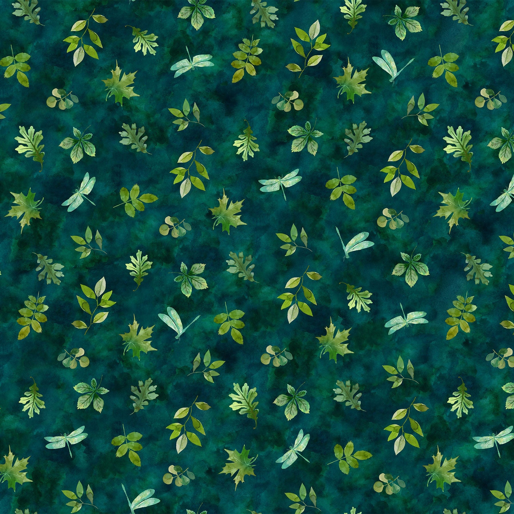 LEAVES & DRAGON TEAL LUSCIOUS
