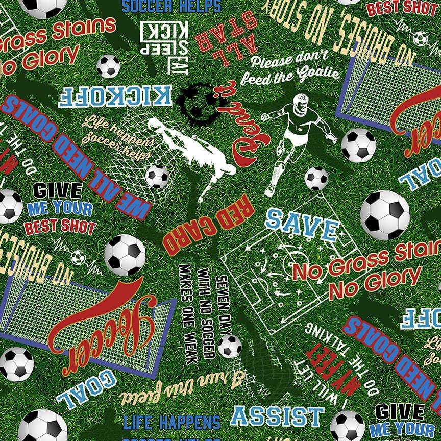 SOCCER WORDS ON GRASS