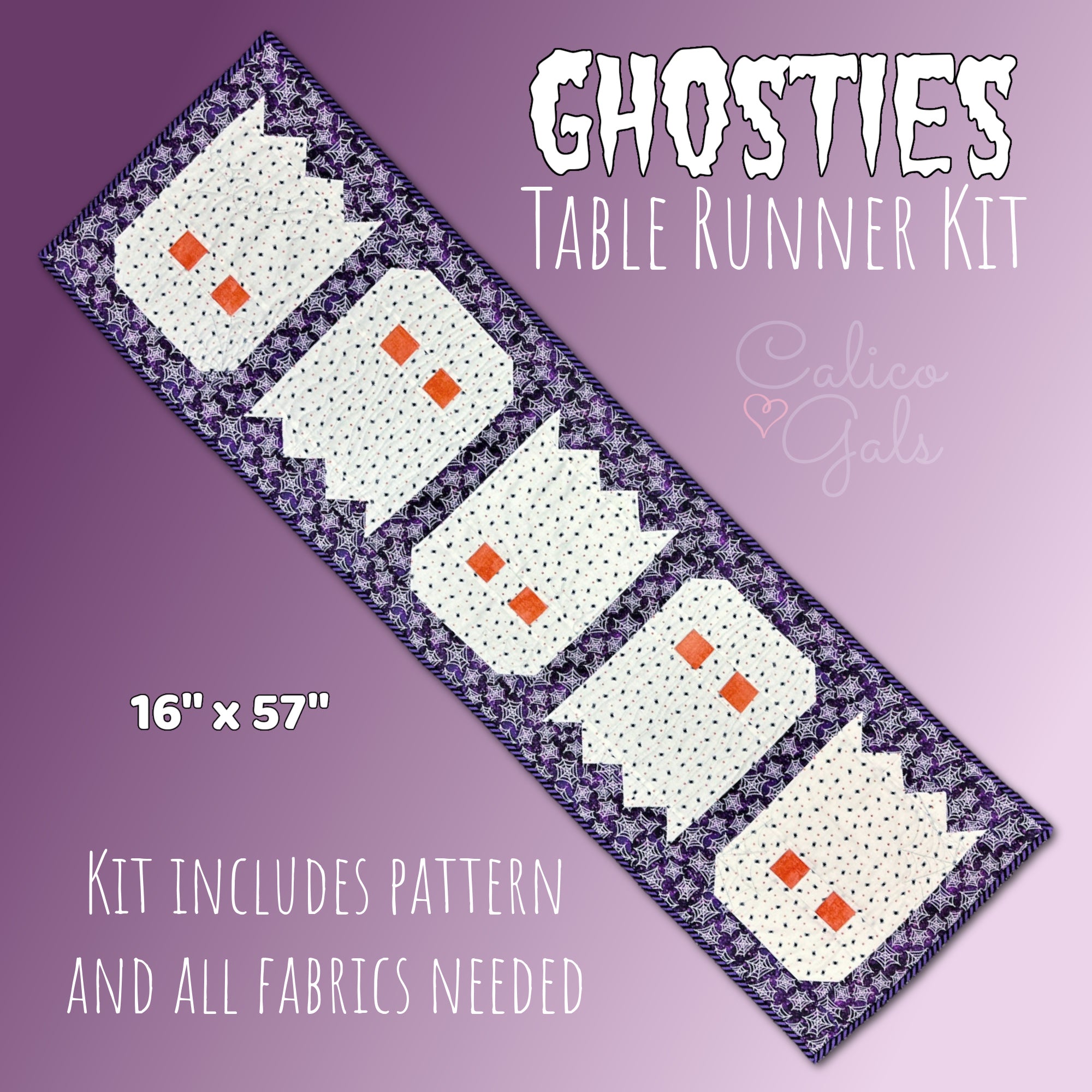 GHOSTIE TABLE RUNNER KIT  INCLUDES BACKING & BINDING