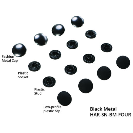 TOOL-FREE SNAPS BLACK METAL