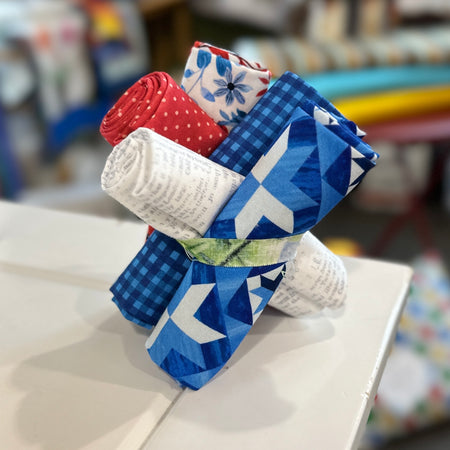 5 FAT QUARTERS  RED, WHITE & BLUE