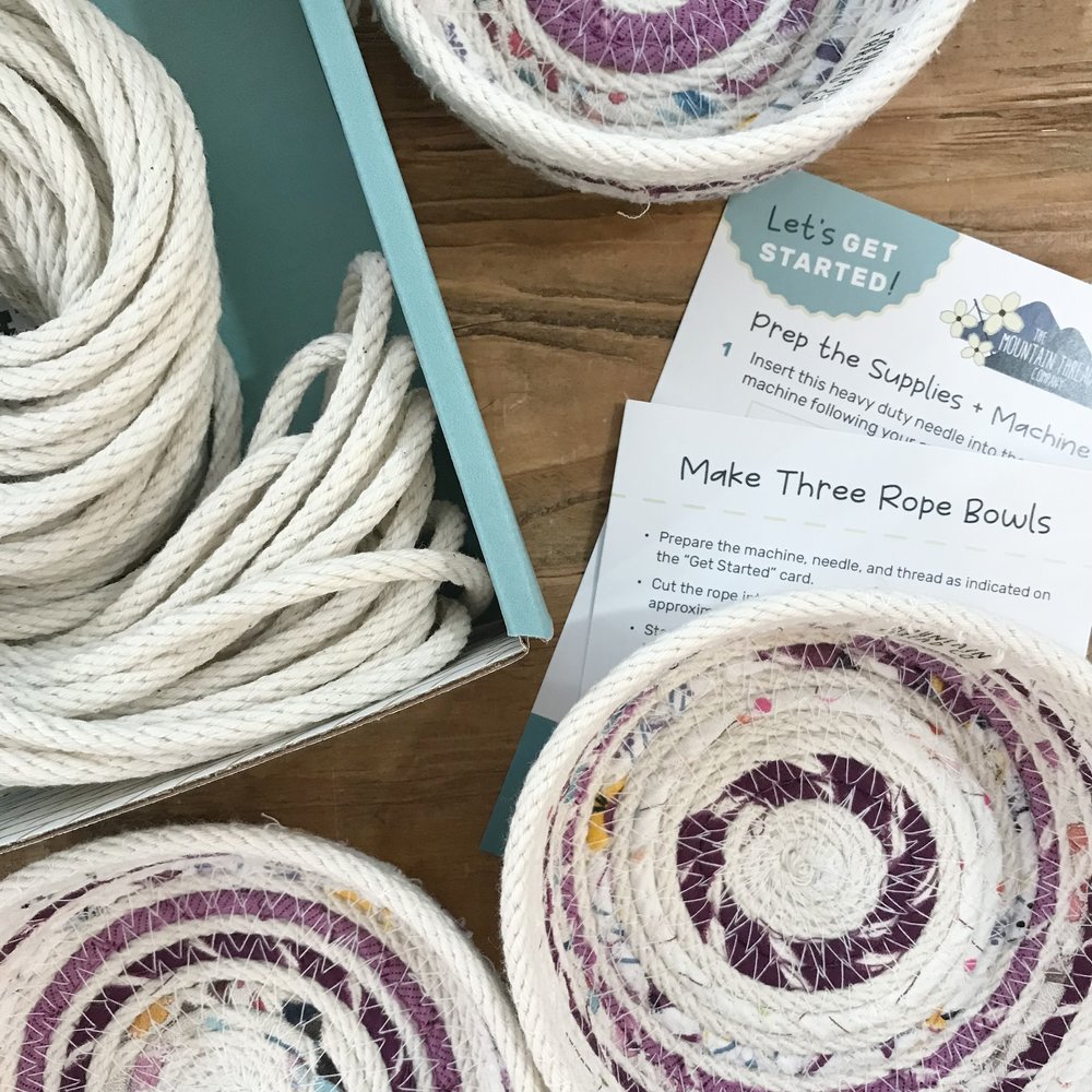 COILED ROPE BASKET KIT SET OF 3 BOWLS – Calico Gals