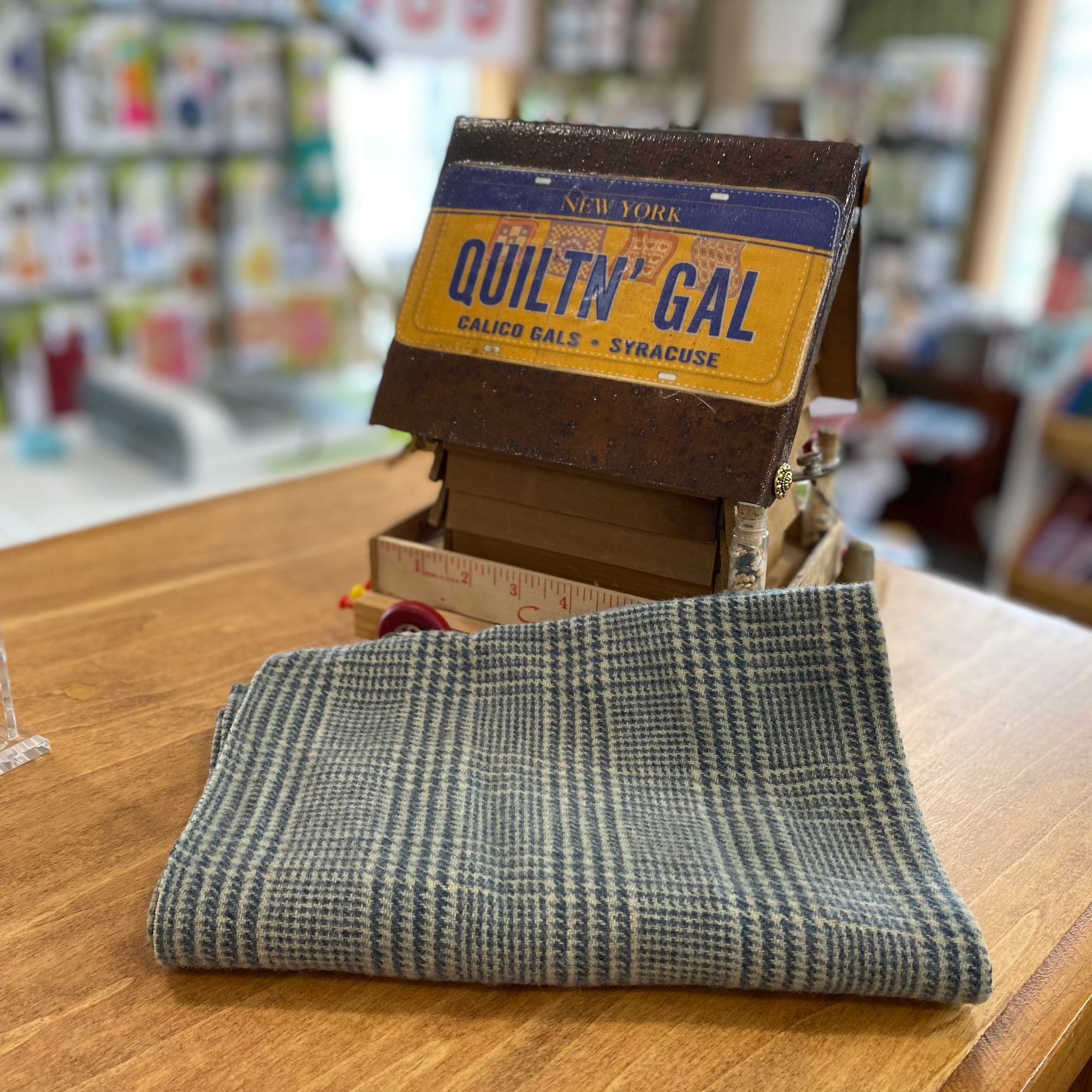 100% WOOL SCARF - BLUE