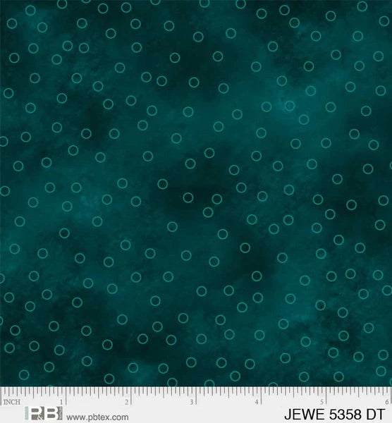 DARK TEAL JEWEL TOSSED DOTS