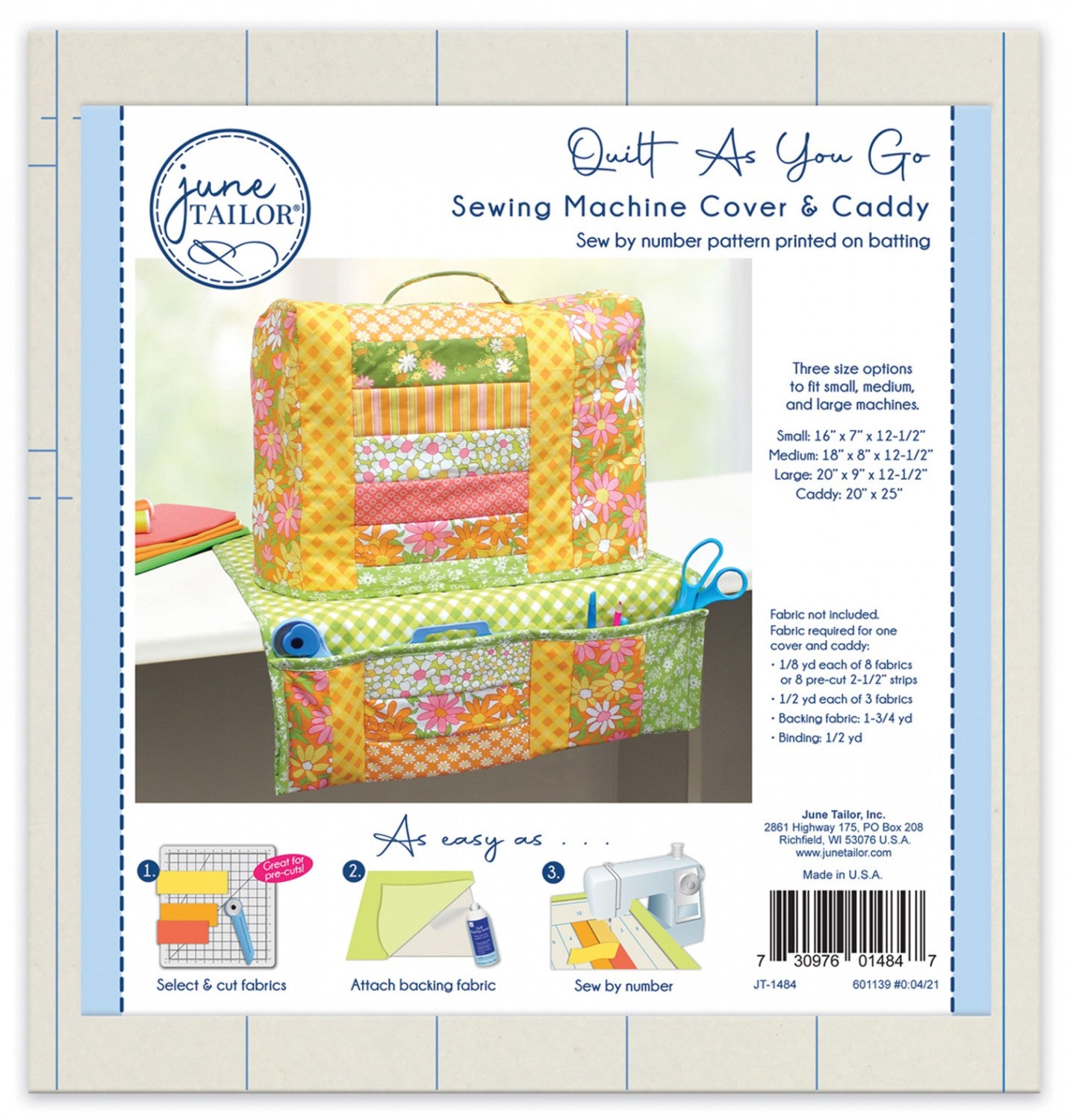 QUILT AS YOU GO SEWING MACHINE COVER & CADDY