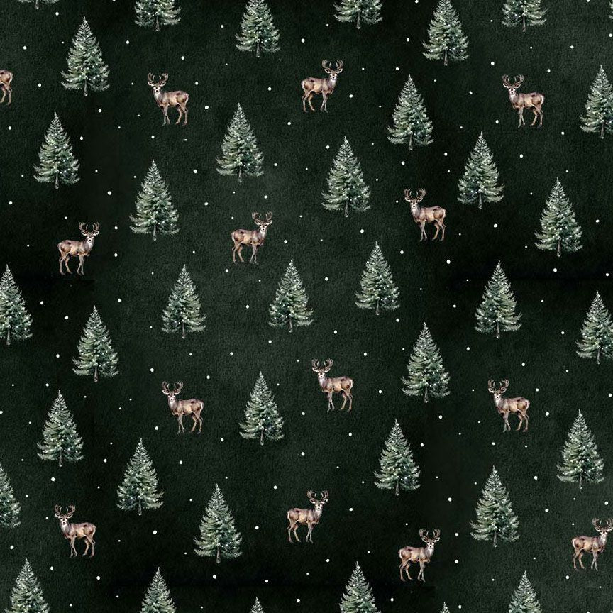 TOSSED DEERS & EVERGREEN PINE WELCOME WNTER