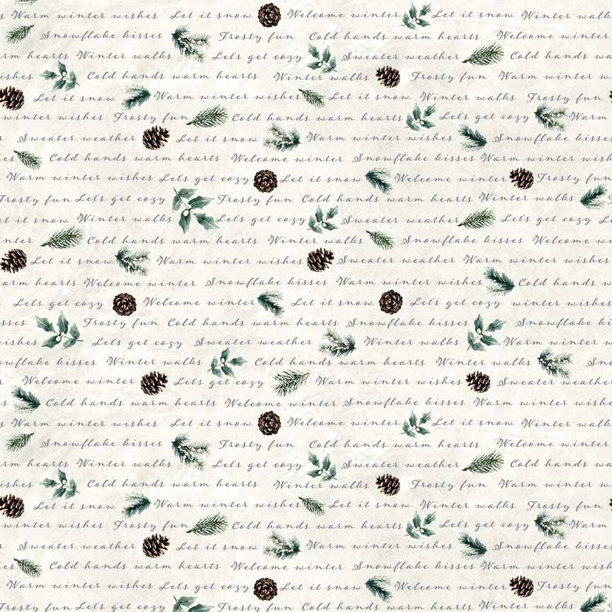 WINTER SCRIPT WITH ICONS IVORY WELCOME WINTER
