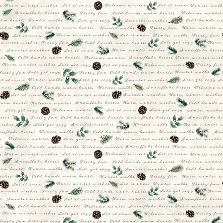 WINTER SCRIPT WITH ICONS IVORY WELCOME WINTER