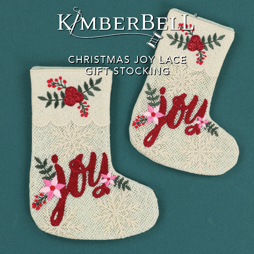 CHRISTMAS JOY LACE GIFT STOCKING FABRIC KIT