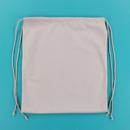 CANVAS CINCH BACKPACK BLANK LIGHT GREY