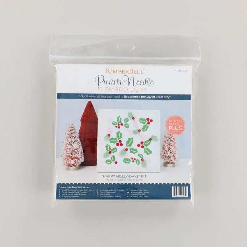 HAPPY HOLLY-DAYS PUNCH NEEDLE