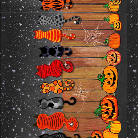 SPOOKY CATS ON FENCE