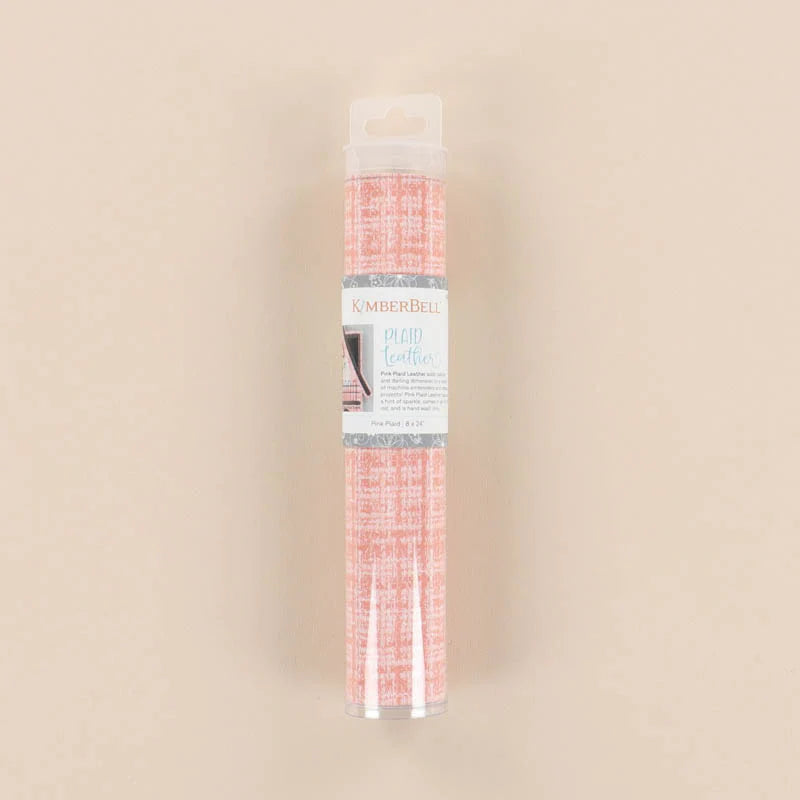 PINK PLAID EMBROIDERY LEATHER