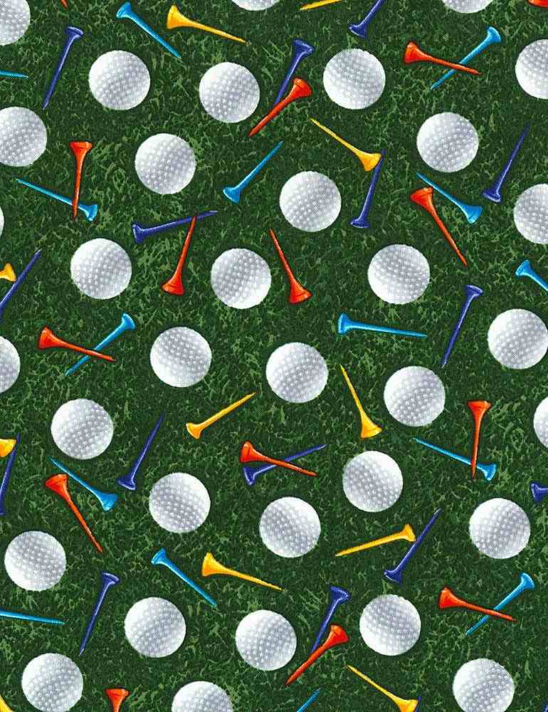 GOLF BALLS & TEES IN GRASS