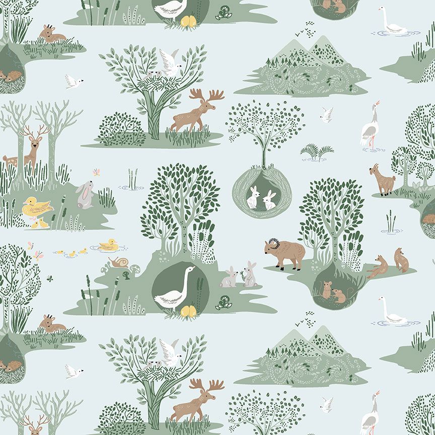 FOREST TOILE SEAFOAM FOREST FABLE