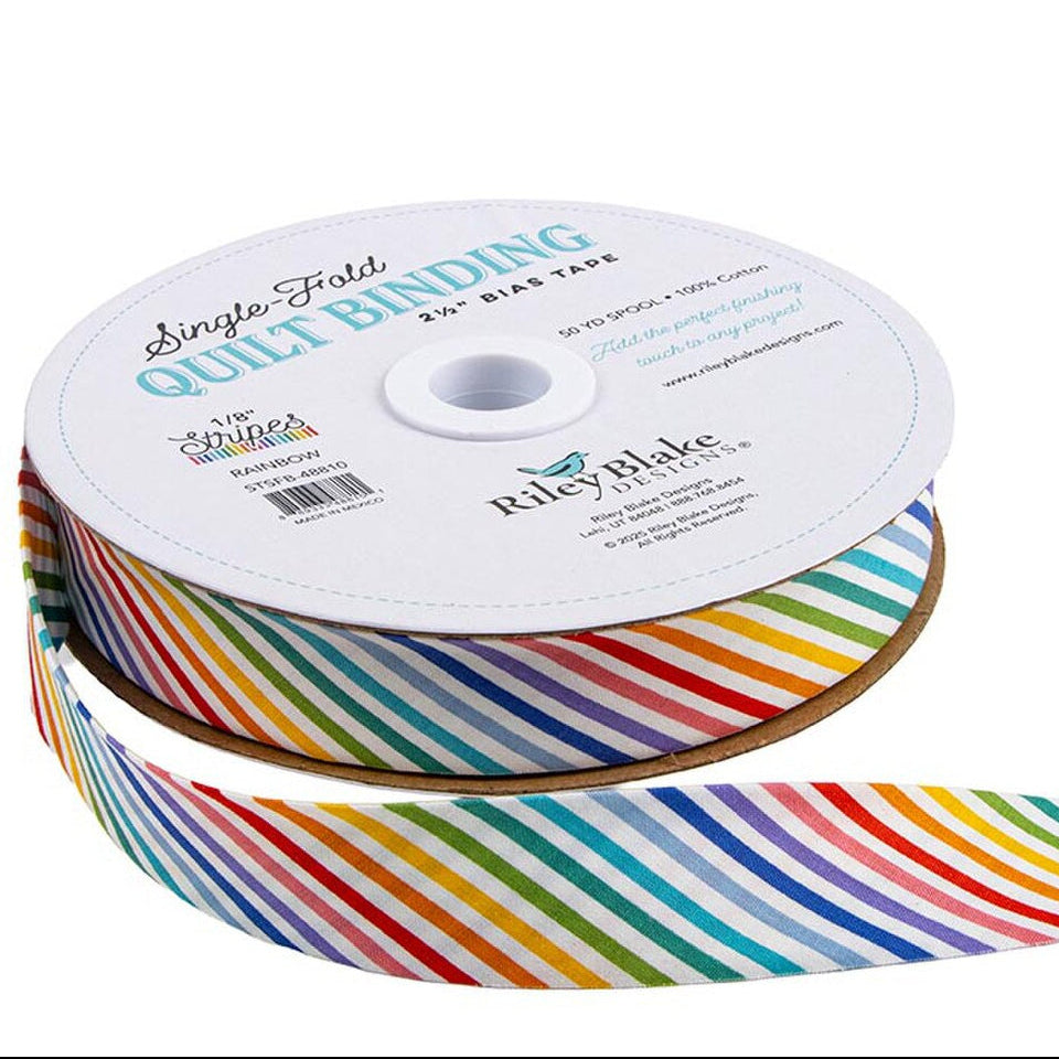 SINGLE-FOLD QUILT BINDING - RAINBOW STRIPE